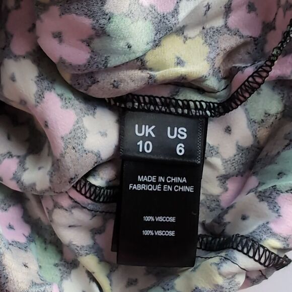 NWT Kitri Danica Multi Blurred Floral Dress M Long Sleeves - Picture 6 of 12